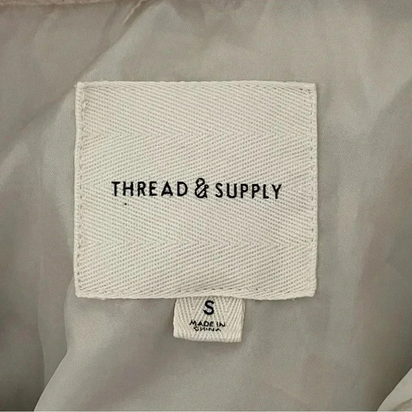 Thread & Supply Woven Shacket Ivory Long Sleeves Women Jacket Size S - Picture 8 of 9